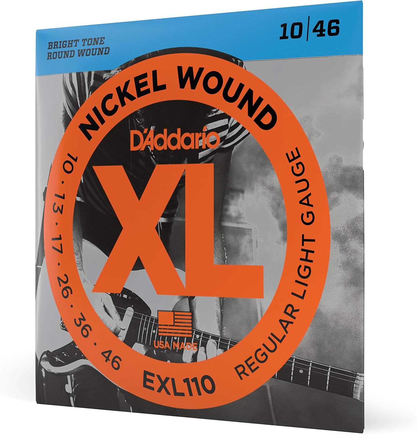 D'Addario Guitar Strings - XL Nickel Electric Guitar Strings - EXL110-3D
