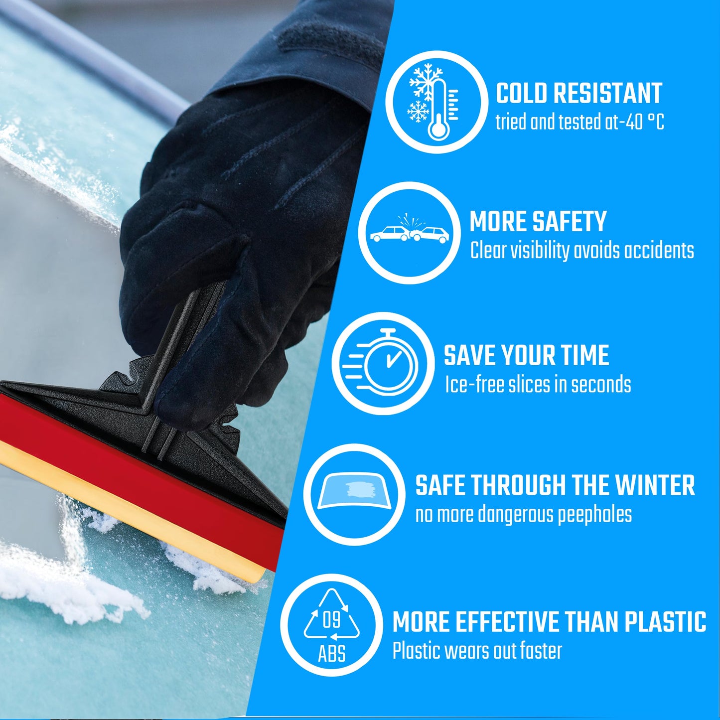 Car Ice Scraper (Black & Red)