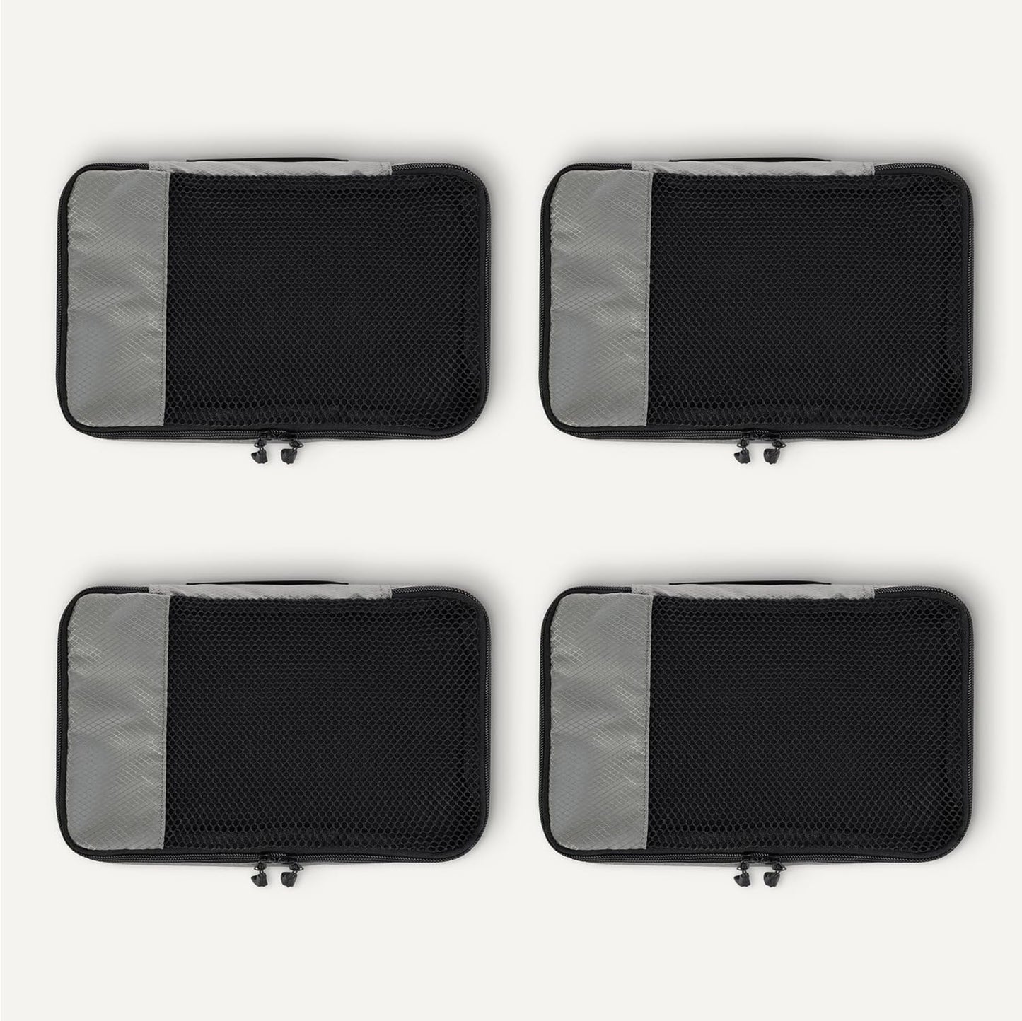 Amazon basics large clothing bags, all grey, M, Pack of 4 x M