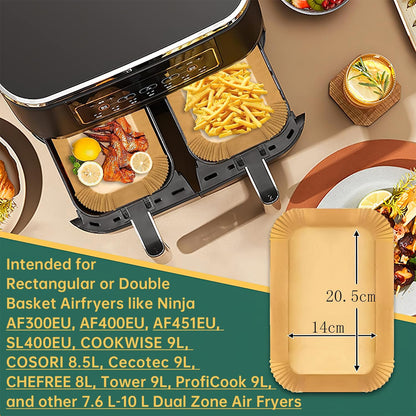 Baking Paper Airfryer with 2 Cooking Zones, 20.5x14cm