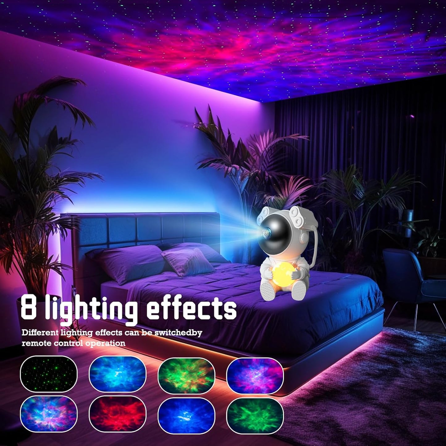 Astronaut Starry Sky Projector Moon Lamp LED Night