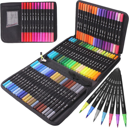 Laconile 72 Brush Marker Pens Dual Tip