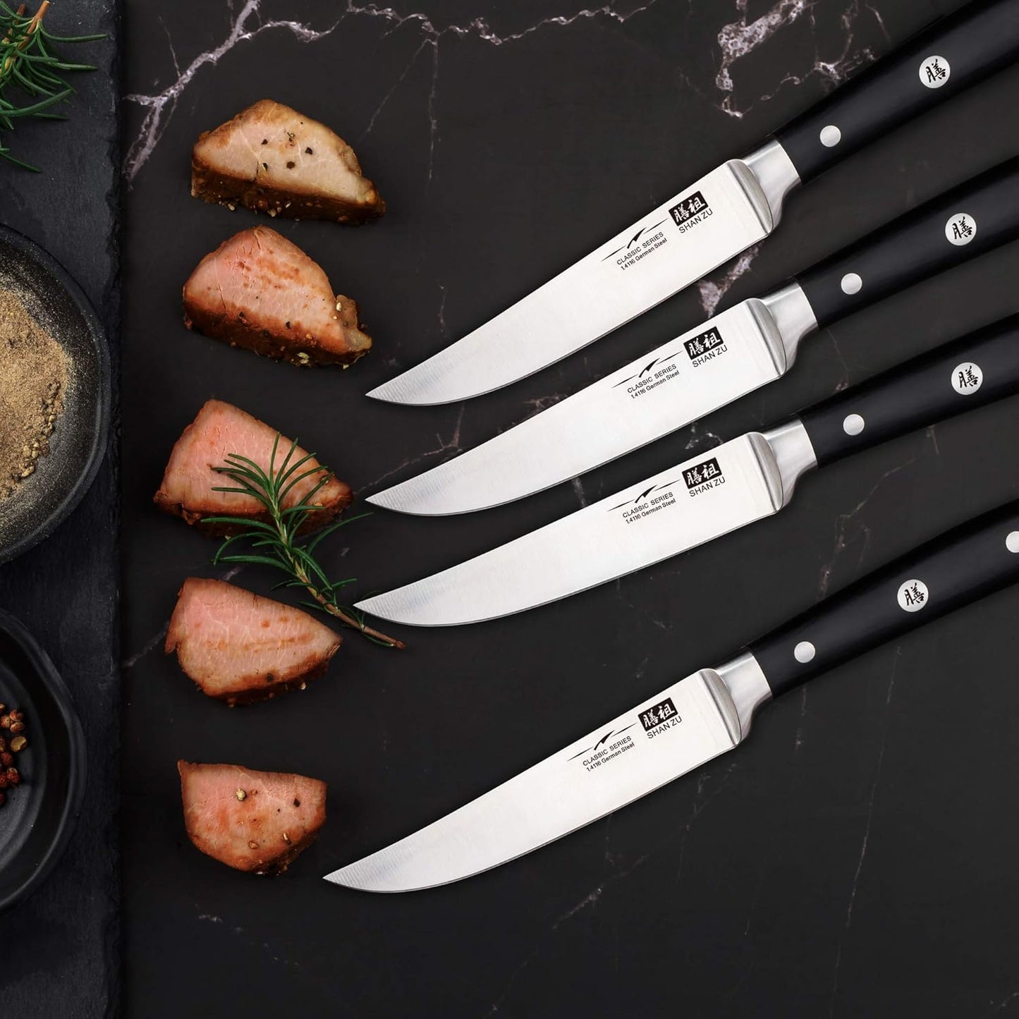 SHAN ZU Kitchen Knives 3 pieces (200mm, 153mm, 95mm)