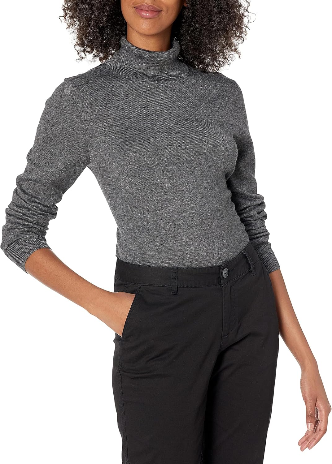 Amazon Essentials women’s lightweight long-sleeve mock neck top, classic fit