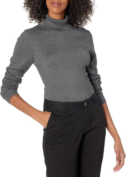 Amazon Essentials women’s lightweight long-sleeve mock neck top, classic fit