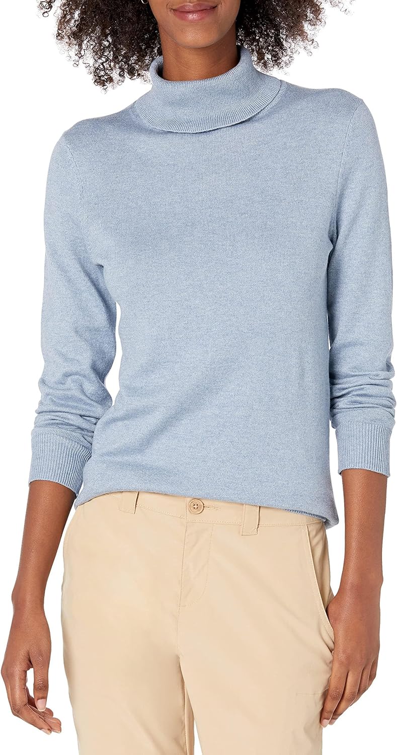 Amazon Essentials women’s lightweight long-sleeve mock neck top, classic fit