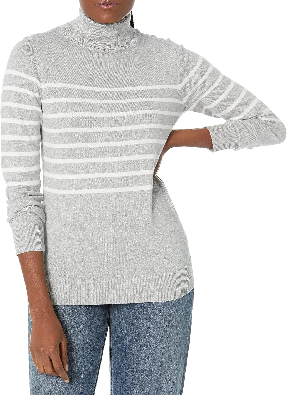 Amazon Essentials women’s lightweight long-sleeve mock neck top, classic fit