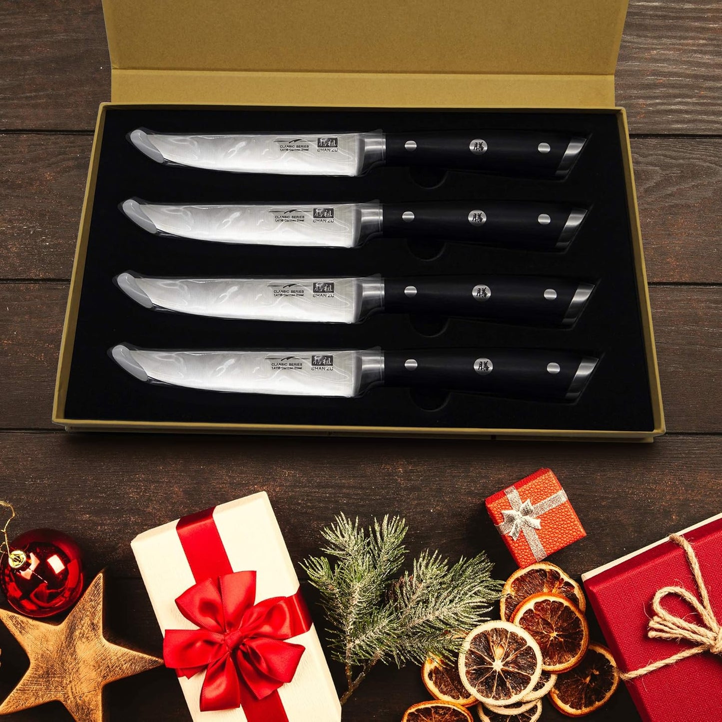 SHAN ZU Kitchen Knives 3 pieces (200mm, 153mm, 95mm)