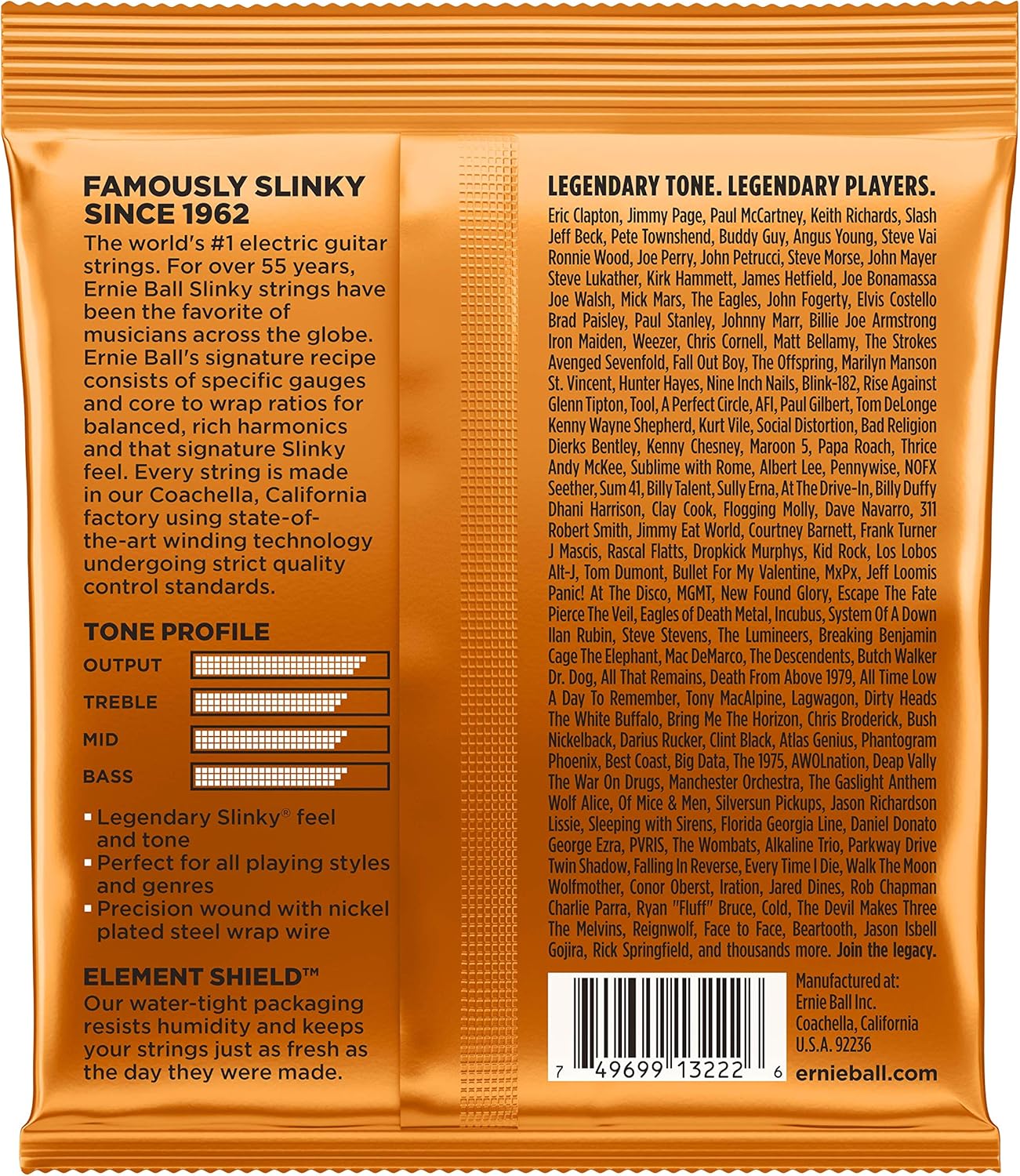 Ernie Ball Regular Slinky Nickel Wound Electric Guitar Strings - 10-46 Gauge